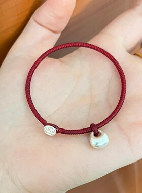 新中式小秤砣手绳女寓意平平安安中国风手工编织红绳手链闺蜜礼物