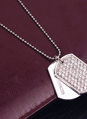 个性简约长款项链情侣项链韩版时尚满钻毛衣链吊坠配饰男女挂饰品