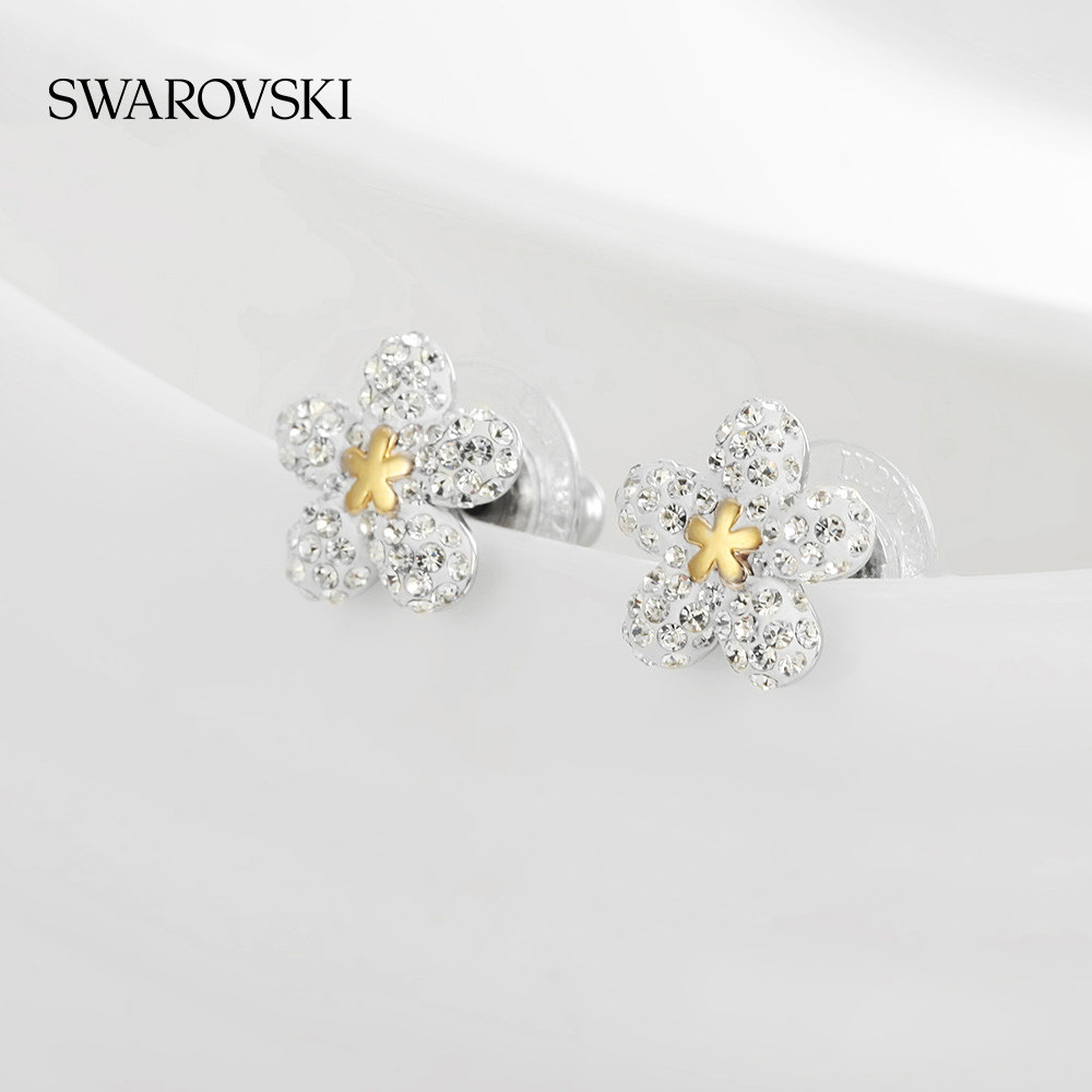 施华洛世奇tough花朵小清新 施华洛世奇耳钉