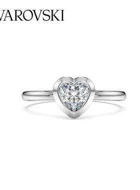 【新品】施华洛世奇Eternity爱心戒指培育钻石配饰925银送礼物