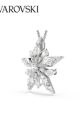 【圣诞礼物】施华洛世奇Idyllia雪花链坠和胸针配饰高级