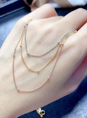 925银镀金女生项链链子