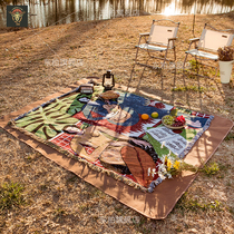 Ceti Family Camping Guitar Music Picnic Cushion Thickened Camping Tent Blanket Picnic Cloth Anti-Tide Mat Tablecu