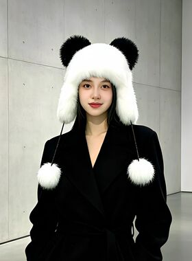 皮草猫耳朵帽子风雪帽冬季