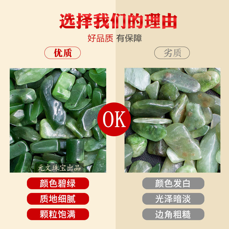 天然和田碧玉碎石俄罗斯绿碧玉原石鱼缸造景摆件水培供曼扎七宝石 - 图2