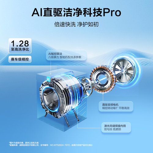 [云溪4.0 pro]海尔滚筒洗衣机直驱全自动大容量洗脱pro75dw - 图2