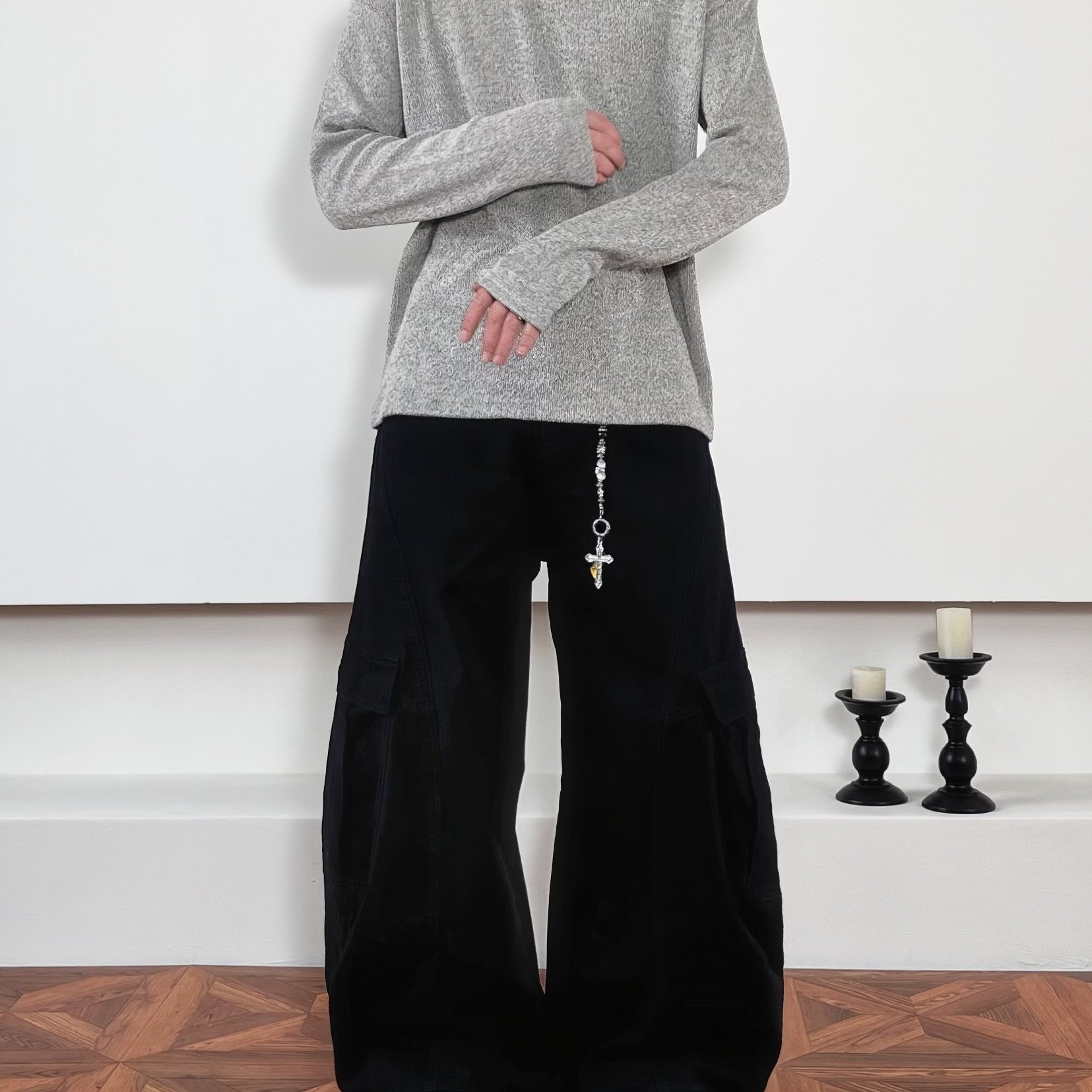 SWAG美式潮牌咖色阔腿工装裤男女宽松立体解构多口袋痞帅休闲裤子,淘宝优惠券,粉丝福利购,淘宝优惠卷