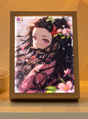 鬼灭之刃周边灯光画手办装饰摆件