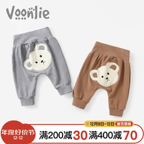 Fangling baby large PP pants winter clothing outside wearing foreign air casual pants go out for high waist and belly and baby pants autumn and winter