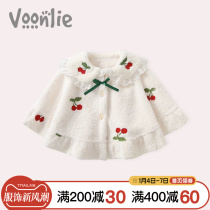 Fan Hunting Baby Cloak Autumn Winter Freshman Female Baby Cloister Goes Out Windproof Princess Children Plush Out for Little Cape Shoulder