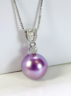 14-15mm蓝莓紫瓜子款施家贝珠吊坠DZB203