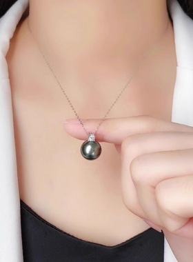 14-15mm孔雀绿珍珠戴妃款吊坠DZB309