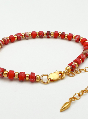 女天然玛瑙原创手工转运手链多彩