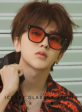 墨镜大框平面方形蔡徐坤太阳镜