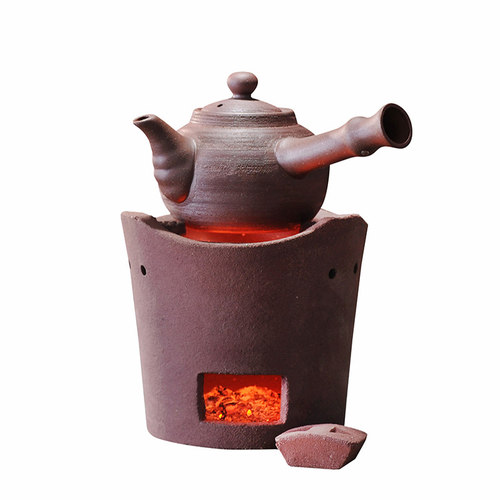 侧把壶陶壶粗陶泥壶柴烧壶砂铫壶明火煮茶壶电陶炉壶木炭炉烧水壶 - 图3