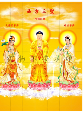 西方三圣挂画观音菩萨挂画