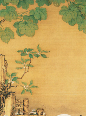 冷枚梧桐双兔图客厅挂画仿古画