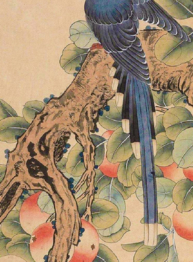陈之佛双喜的硕果挂画仿古画