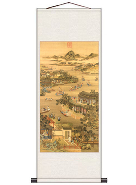 十二月令五月画芯卷轴挂画