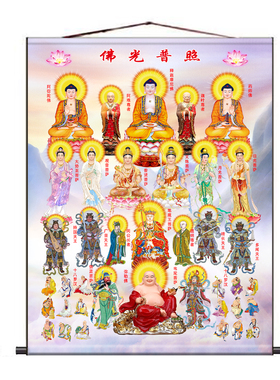 全佛图挂画观音地藏王释迦摩尼佛