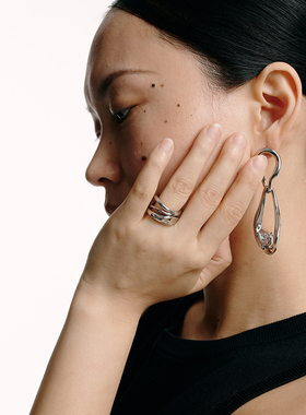 monSecret女风蚀错位戒指指环