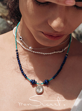 MONSECRET星链天然淡水珍珠项链轻奢小米珠颈链锁骨链多层手链女