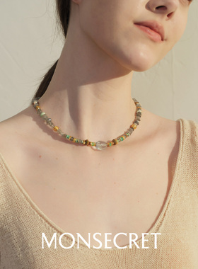 MONSECRET多巴胺海风串珠锁骨链