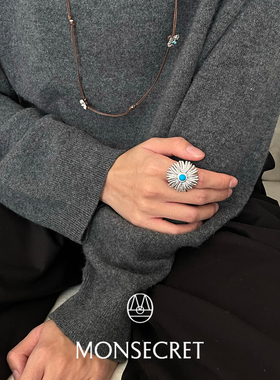 MONSECRET纽扣棕榈长项链毛衣链