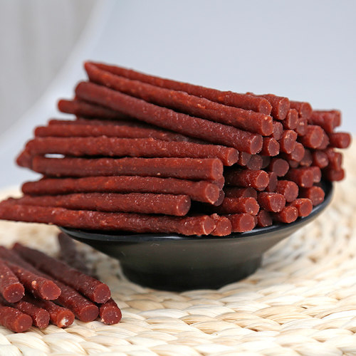 狗狗零食牛肉条500克肉棒泰迪金毛狗训练奖励高钙幼犬磨牙棒大包 - 图1