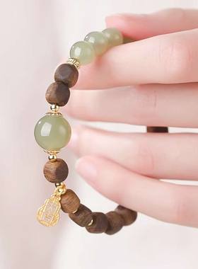 天然和田玉沉香木手串