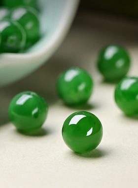 天然和田玉手串菠菜绿碧玉手链