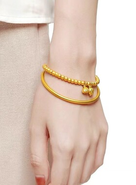 两世欢古法金色仿真金手镯不掉色