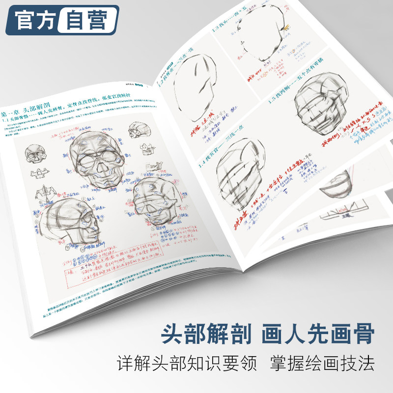 巅峰联考头像照片 素描人物肖像五官组合色彩半身像带手考研石膏像美院经典对画临摹骨骼结构图册范本联校考美术绘画书籍教学材程