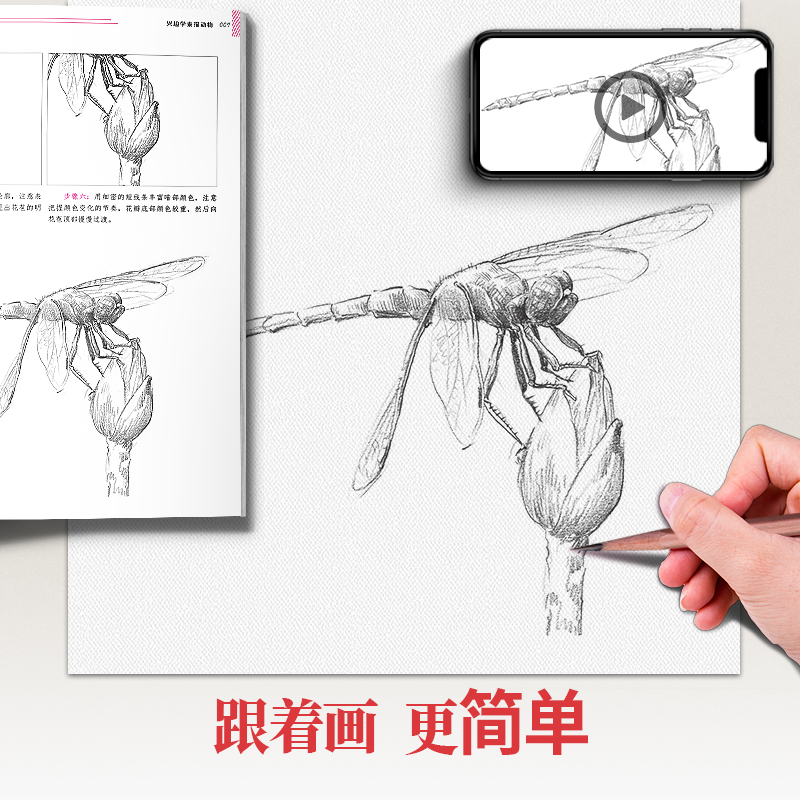 兴趣学素描动物零基础入门美术绘画基础教程书临摹范本铅笔初级手绘画册图册本范画简单精微自学技法儿童兴趣教材教学书籍初学者-图1