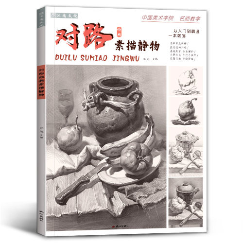 对路素描静物单体组合结构照片画临摹范本基础写生入门考级高考联考教学国美素材几何体蔡兼美术绘画画册本初级书籍教程中考教材书 - 图3