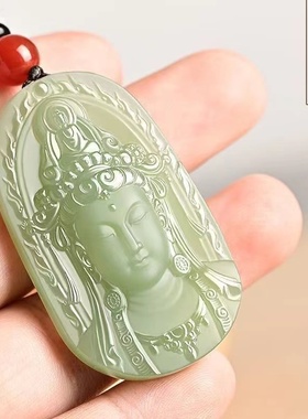 玉坠本命和田玉新款佛男女青白玉观音菩萨守护神玉石天然度母吊坠