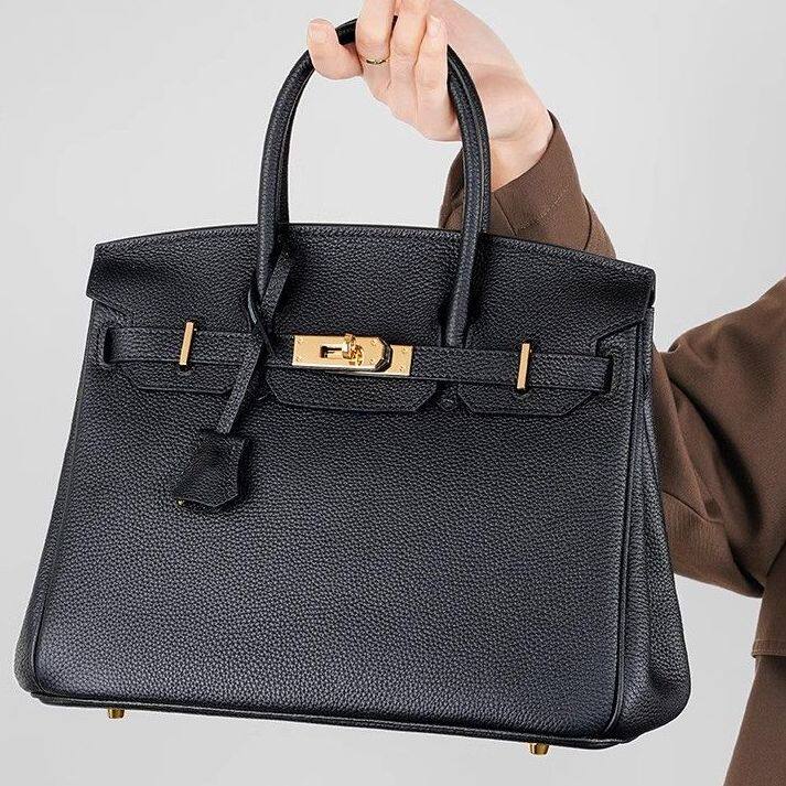 CITEX LV官方旗舰店香港IT牛皮真皮铂金包女大容量手提包女高级感 - 图0