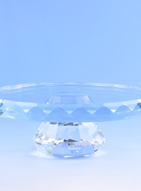 水晶透明圆形首饰展示架托盘