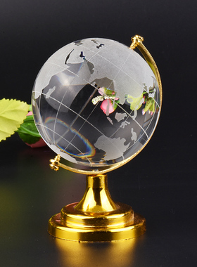 水晶玻璃金银色摆件ins风送礼物