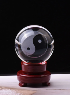 太极八卦水晶球内雕乔迁