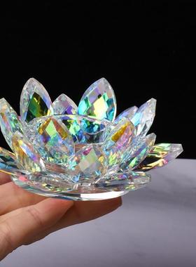 水晶莲花摆件梳妆台美妆蛋收纳