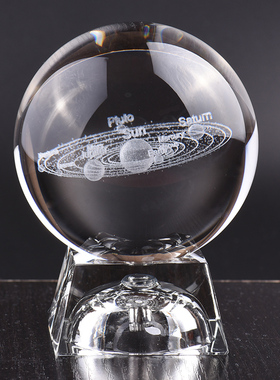 太阳系九大行星礼物模型水晶球