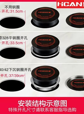 汇康火锅电磁炉大功率圆形商用嵌入线控酒店饭店火锅店专用电磁炉
