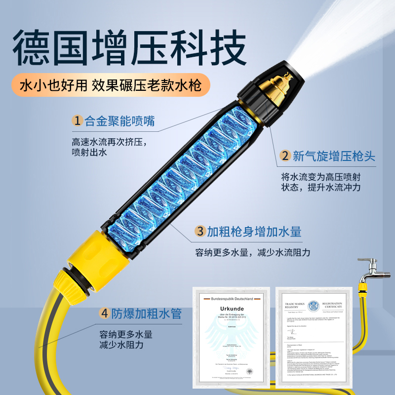 接自来水洗车水枪家用强力高压水管软管强力水龙头冲洗喷水枪喷头