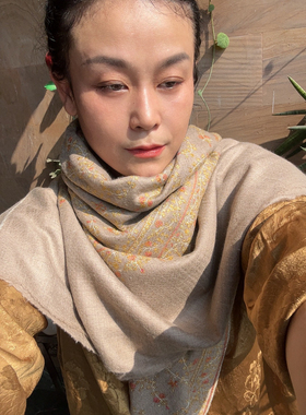 zooni520｜新品刺绣系列｜pashmina手绣手织羊绒披肩｜明星同款