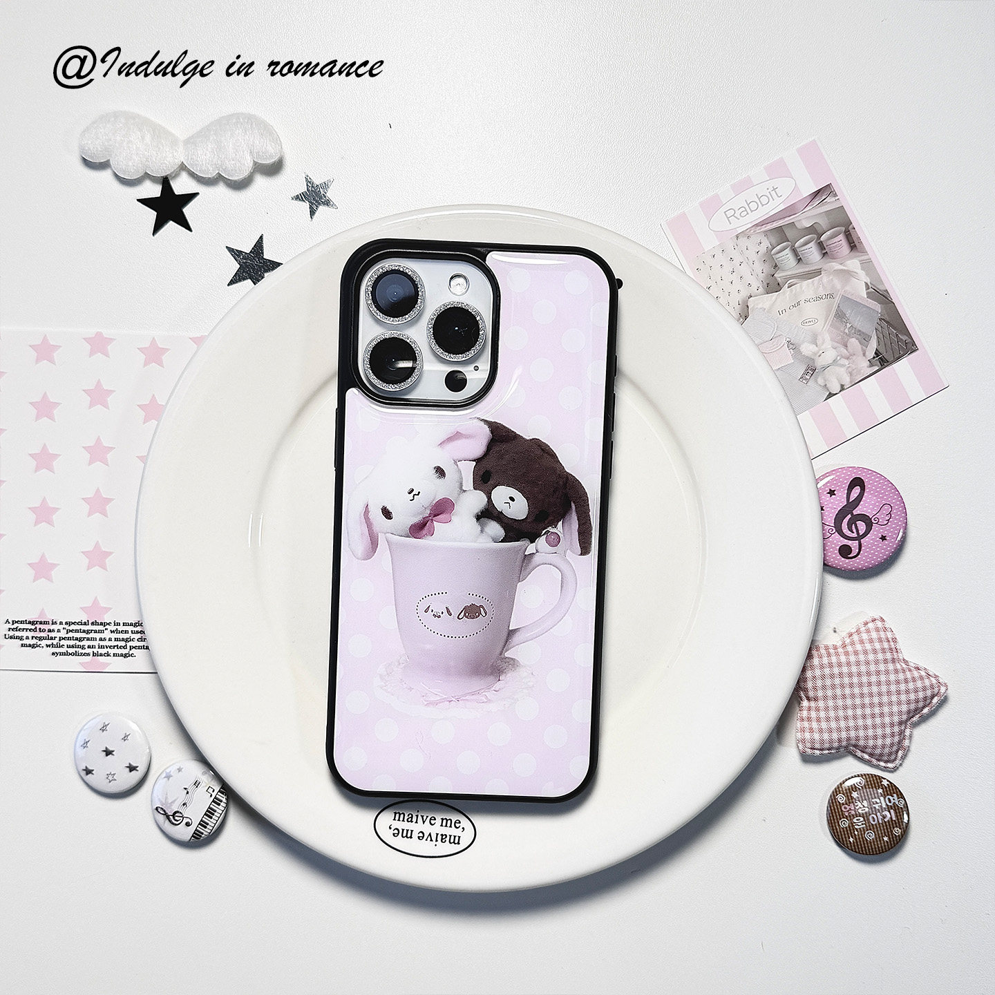 可爱波点茶杯日系软萌甜点兔少女古早ins日韩适用iphone17promax亚克力壳苹果16plus151416手机壳,淘宝优惠券,粉丝福利购,淘宝优惠卷