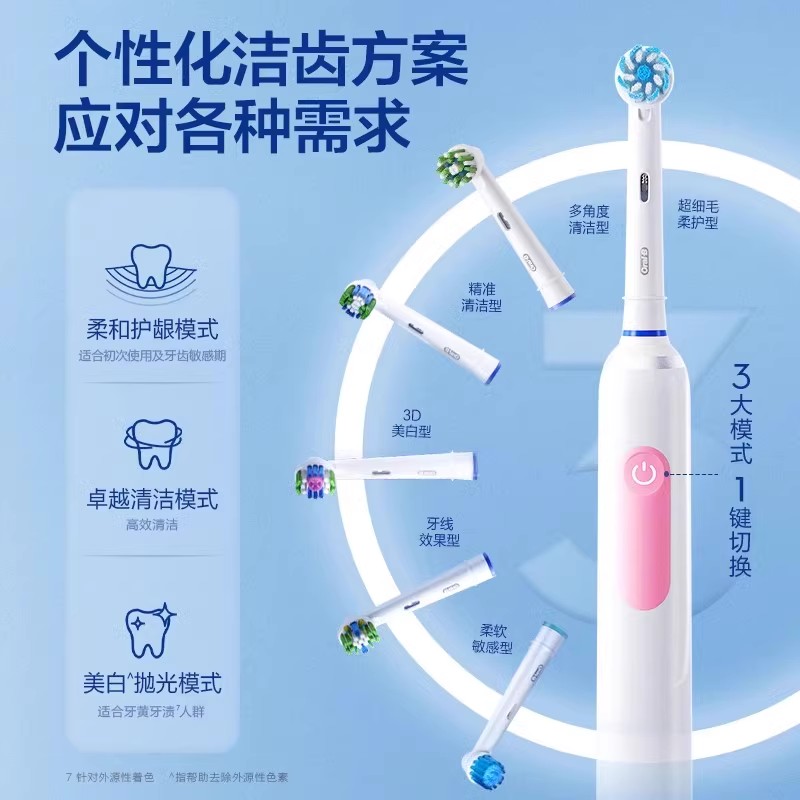 OralB/欧乐B电动牙刷磁波圆头刷iO3/Pro3智能成人全自动情侣牙刷-图2