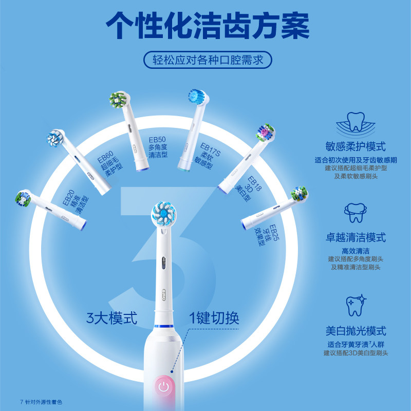 oralb欧乐b软毛电动全自动牙刷 OralB欧乐B电动牙刷