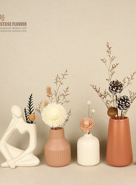 客厅装饰品摆件家居饰品北欧干花奶油风酒柜电视柜置物架摆设