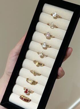 碎冰冰葫芦戒指女精致优雅新中式气质时尚开口百搭叠戴指环食指戒